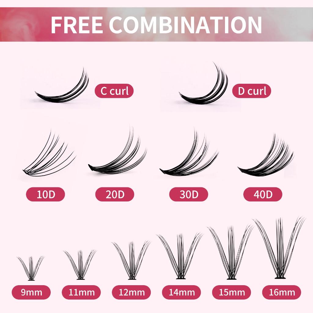 FADVAN 240 feixes de cílios individuais 10D 20D Volume Cluster Faux Eyelashes Extension Adequado para iniciantes · foto 2
