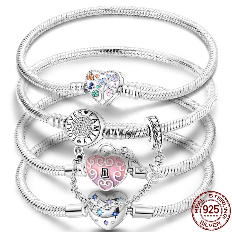 925 Sterling Silver Charms Pulseira Original Em Forma De Osso De Cobra Coração Para Mulheres Bricolage Amigos Tendência De Jóias De Aniversário em Oferta na Shopee