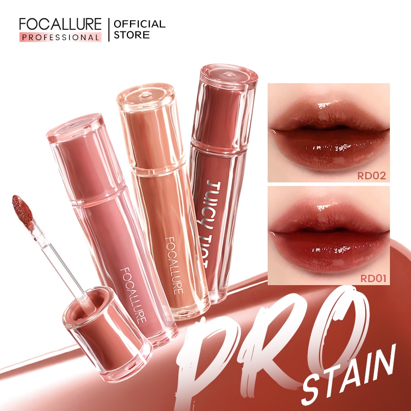 FOCALLURE Pro Stain Mirror Syrup Tint Dewy Lip Gloss Rico Pigmento Alto Osmanthus Cheiro Cor Trava Sem Transferência Copo Antiaderente Fragrância Umidade Luz Transparente Não-S