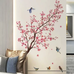 Novo estilo adesivos de ramo de flor de pêssego decoração de quarto quente adesivos de parede