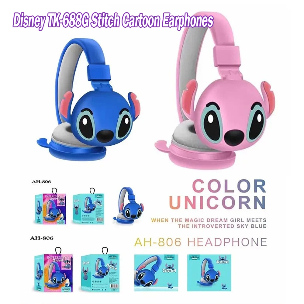 Novos Fones De Ouvido Bluetooth Sem Fio Stitch AH-806 HIFI Estéreo Dobráveis Com Microfone...