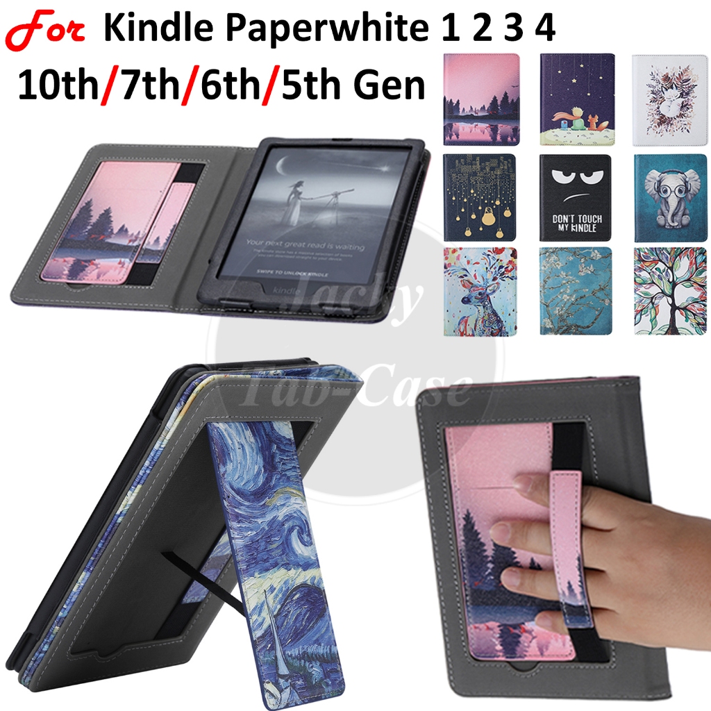 Para Kindle Paperwhite 10ª Geração 7ª 6ª 5ª 6" DP75SDI EY21 PQ94WIF portátil Flip Stand Capa De estampado Capa de couro em Oferta na Shopee