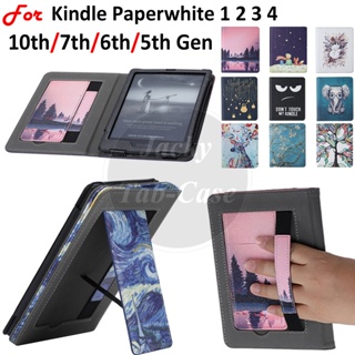Para Kindle Paperwhite 10ª Geração 7ª 6ª 5ª 6" DP75SDI EY21 PQ94WIF portátil Flip Stand Capa De estampado Capa de couro em Oferta na Shopee