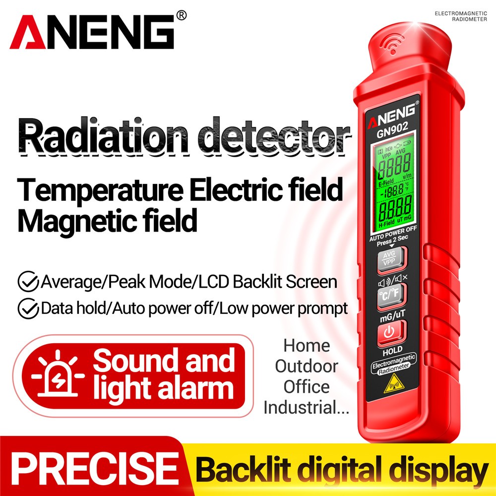 ANENG 1Pc GN902 Detector De Radiação Eletromagnética Portátil , Medidor LCD Para Medições De Raio X , Radiofrequência ,