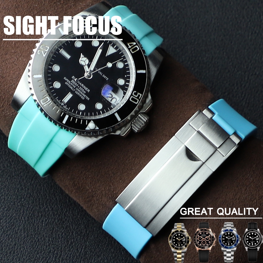 Pulseira De Relógio De Borracha Curva De 20 Mm Para Rolex Submariner Daytona Datejust 36MM Yacht Master II GMT 2 Explore