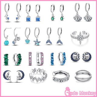 S925 Silver pando Same Design Sea Animal Conch Dolphin Brincos para namorada