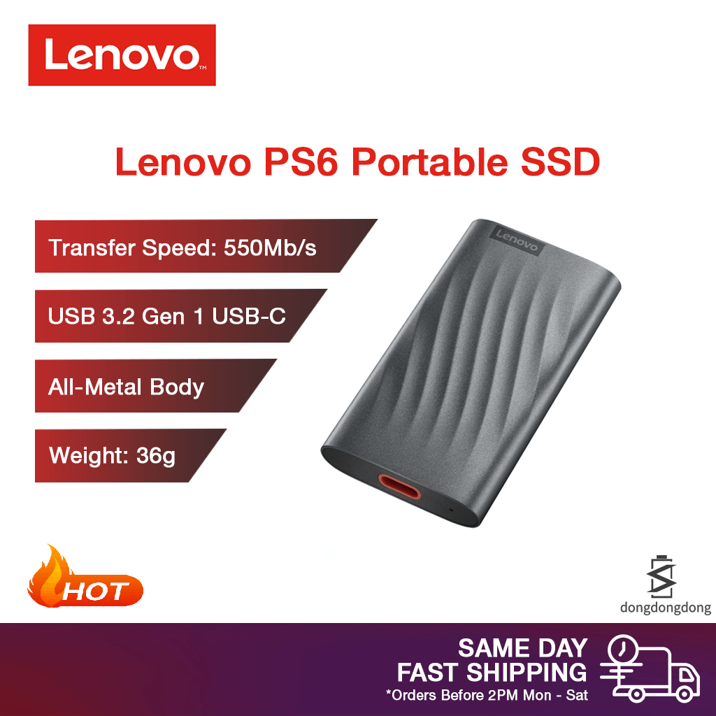 Lenovo PS6 4T 2TB USB SSD Portátil 3.2 Gen 1-C 1T Unidade De Estado Sólido Desktop Notebook PC Interface Interna De Armazenamento Do Computador SATA3 2.5 Polegadas 512G 256GB 128G