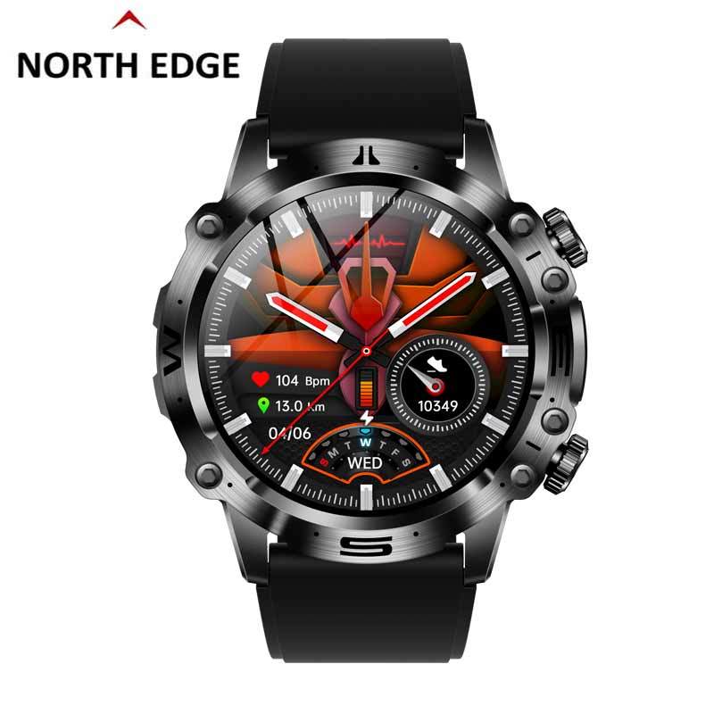 NORTH EDGE ET482 AMOLED Tela De Exibição ECG Smartwatch Relógio Inteligente BMI Cálculo Da Pressão Arterial Glicose Sanguínea Oxigênio Temperatura Corporal 100 + Modo Exercício Esportivo Calorias Passos IP68 Água - Mobile & Gadgets
