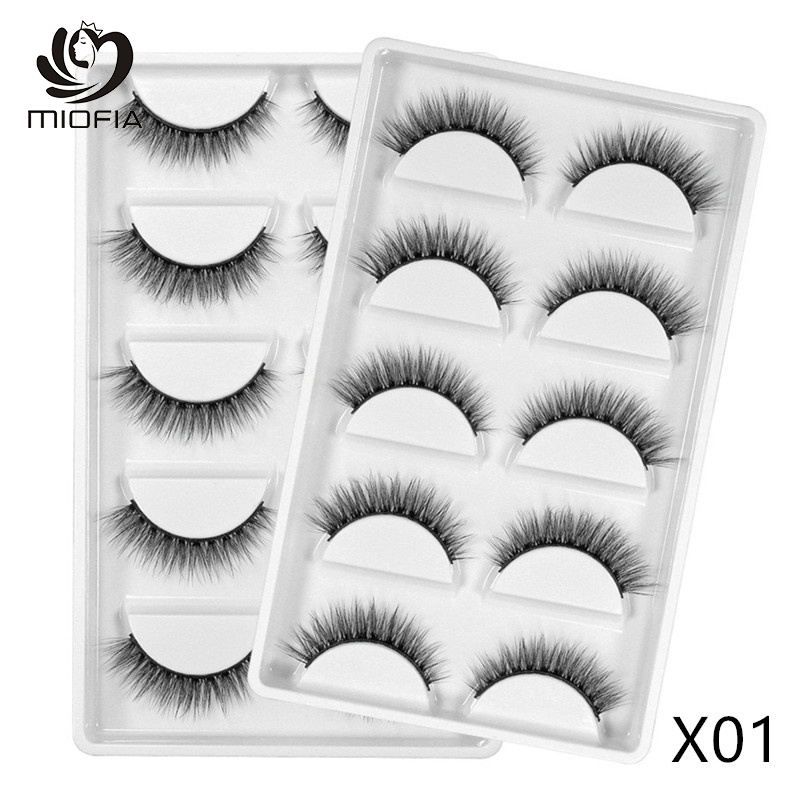 Caixa De 5 Pares De Cílios Postiços Naturais Modelo X01 X05 X06 X08 S19 em Oferta na Shopee