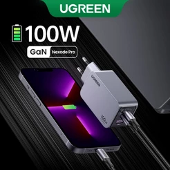 Carregador Nexode Pro 2C1A GaN UGREEN 100W , Carregamento Rápido Para iPhone Série 15-8 Macboook Air Tamanho Menor Que O