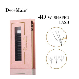 [Preço Limpo] DeceMars W 4D Extensão De Pestanas Novela De Cosméticos Híbridos Espessantes (12 Linhas/Bandeja)