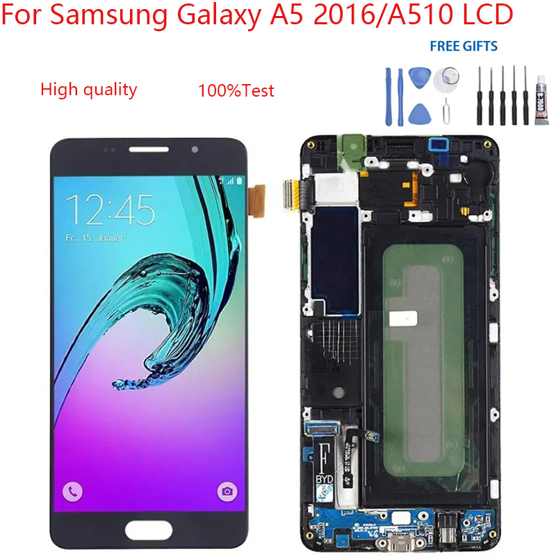 Para Samsung Galaxy A5 2016/A510 Display LCD Digitalizador De Tela Sensível Ao Toque Peças De Reposição De