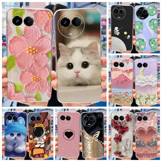 Para Realme 11 5G 11x RMX3780 RMX3785 2023 Caixa De Telefone Com Padrão De Flor De Gato Bonito Realme11 5G Realme11x Silicone Macia TPU
