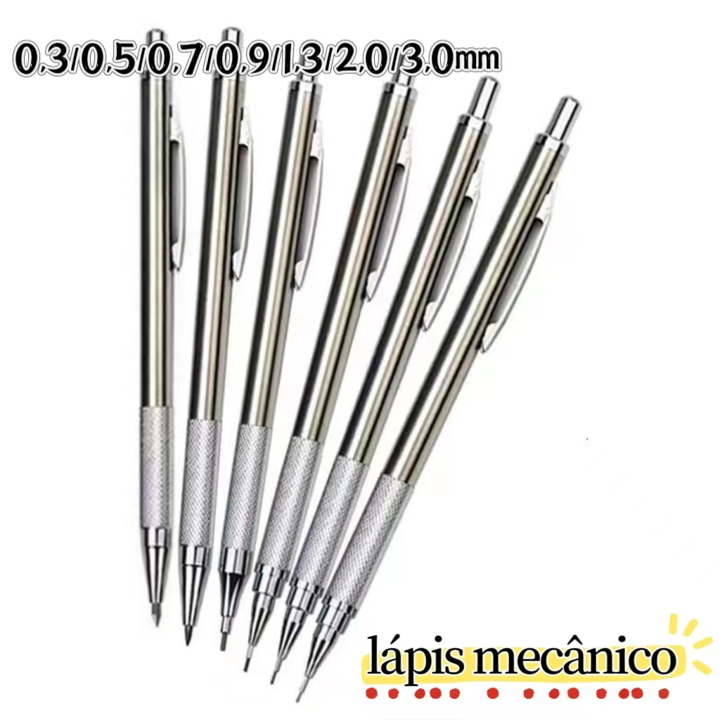 B&S 0,3/0,5/0,7/0,9/1,3/2,0mm Lápis Automático , De Atividade Metálica 2B Desenho E , Papelaria , Material De Estudo