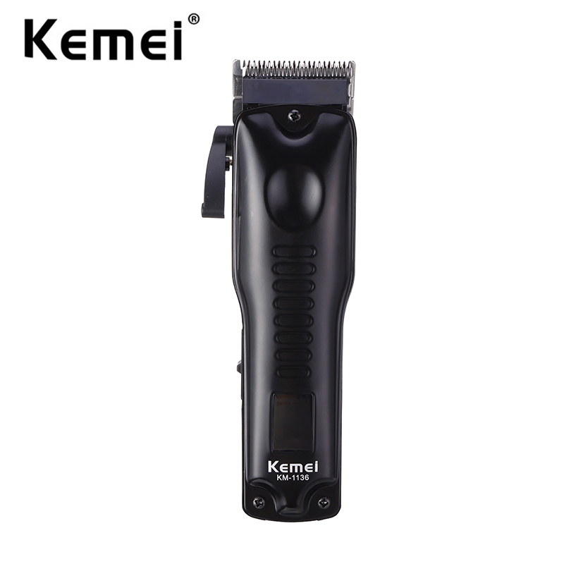 Aparador De Cabelo Kemei 8W Barber Hair Clipper Fade Blade Homem Recarregável Máquina De Corte Cônico Elétrico Sem Fio Display LCD em Oferta na Shopee