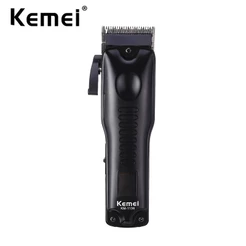 Aparador De Cabelo Kemei 8W Barber Hair Clipper Fade Blade Homem Recarregável Máquina De Corte Cônico Elétrico Sem Fio Display LCD