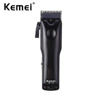 Aparador De Cabelo Kemei 8W Barber Hair Clipper Fade Blade Homem Recarregável Máquina De Corte Cônico Elétrico Sem Fio Display LCD