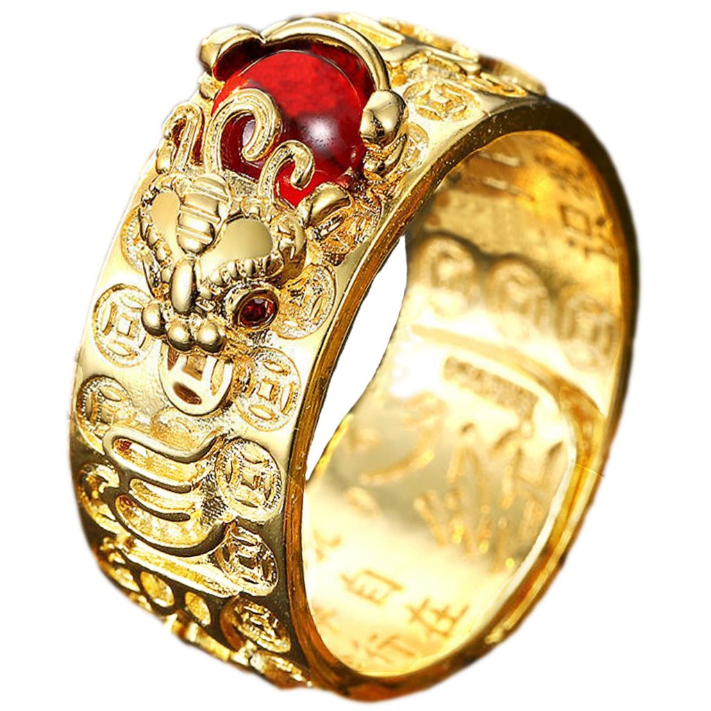 Anel Feng Shui Anillo Mantra Good Luck Fortune Proteção Da Riqueza Anéis Eficazes Para Homens E Mulheres , Ajustável