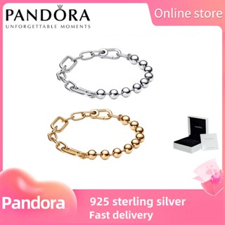 100 % Autêntico S925 Prata Esterlina Pandora [562793c000] ME Pulseira De Contas Metálicas E Correntes De Ligação