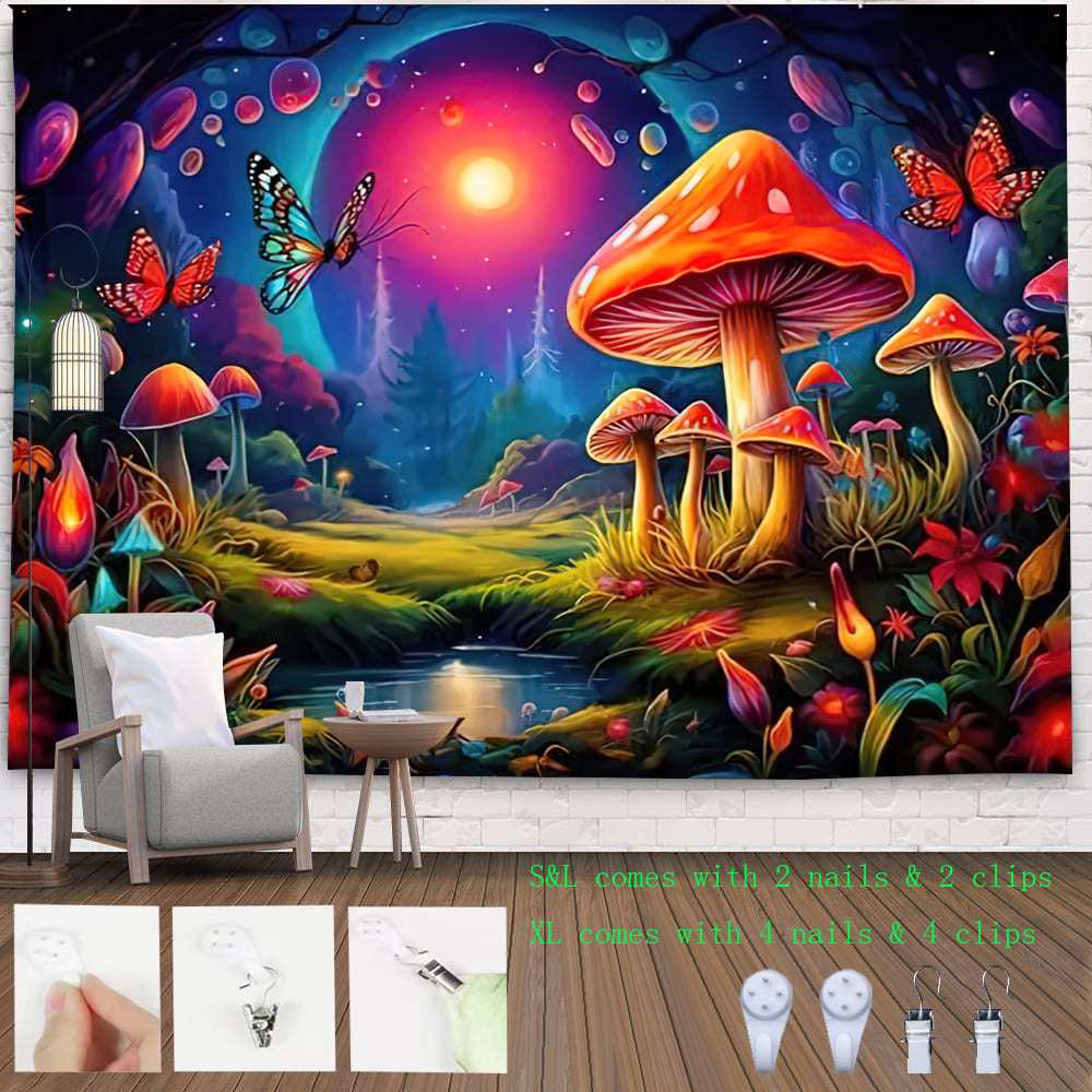 Decoração de quarto Estética Tapeçaria interessante Lindo cogumelo Floresta Decoração Tapeçaria Decoração de casa Tapeça