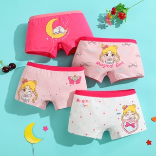 4 Pcs Kids Girl Underwear Boxer Calcinha De Algodão Macio Baby Bebê Novo Estilo Cueca De Cartoon Bonita