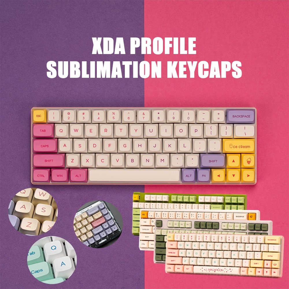 Chaves XDA De Sublimação Sublimação137 Leite De Mel PBT Perfil Para Gateron Cherry MX Teclado Mecânico - Computers & Accessories