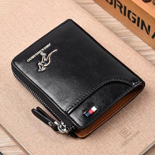 Carteira Européia Americana de Couro Retro Moda Masculina com Porta-cartões Anti-furto
