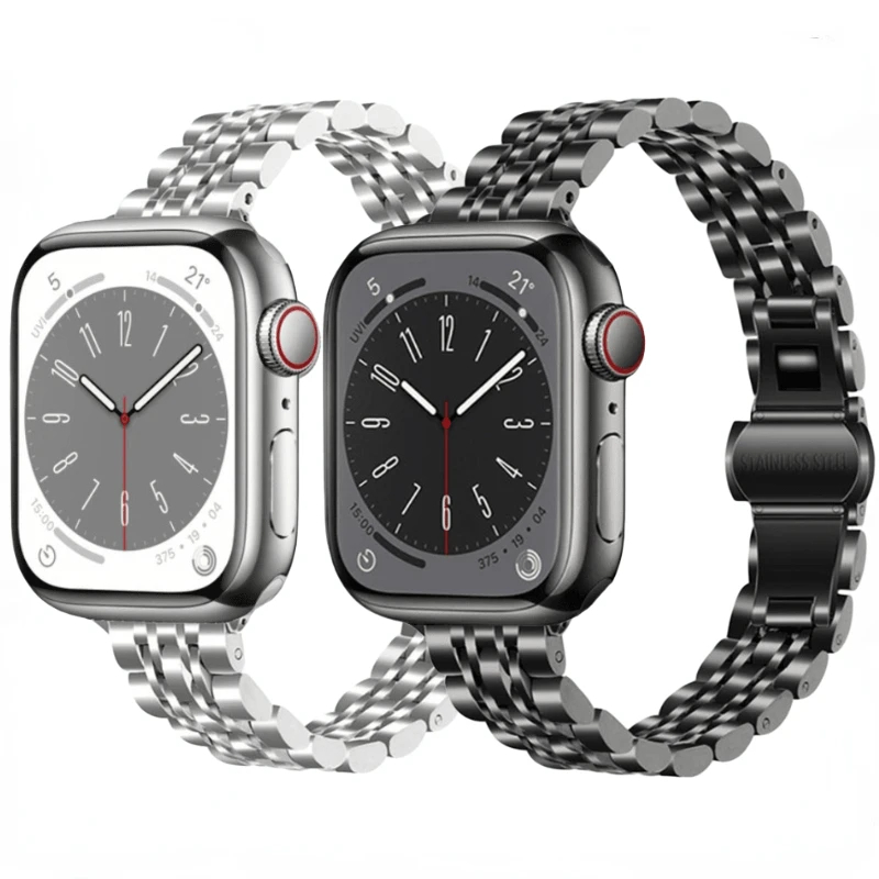 Cinta Metálica Compatível Com O Relógio Apple Mais De 49mm 8 7 45mm 41mm Aço Botes De Parede Fina IWATCH 6 5 4 SE 38mm em Oferta na Shopee
