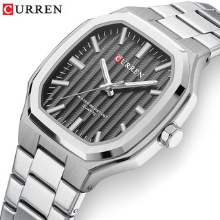CURREN Relógios Masculinos Novo Quadrado Retro Estilo Minimalista Moda Casual Negócios Esportes Luminoso Aço Inoxidável