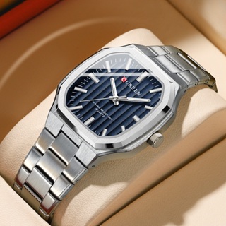 CURREN Relógio Masculino Nova Marca Original Mãos Luminosas De Aço Inoxidável Quadrado Design Criativo Casual Negócios Esportivos Quartzo Analógico 8458 XS em Oferta na Shopee