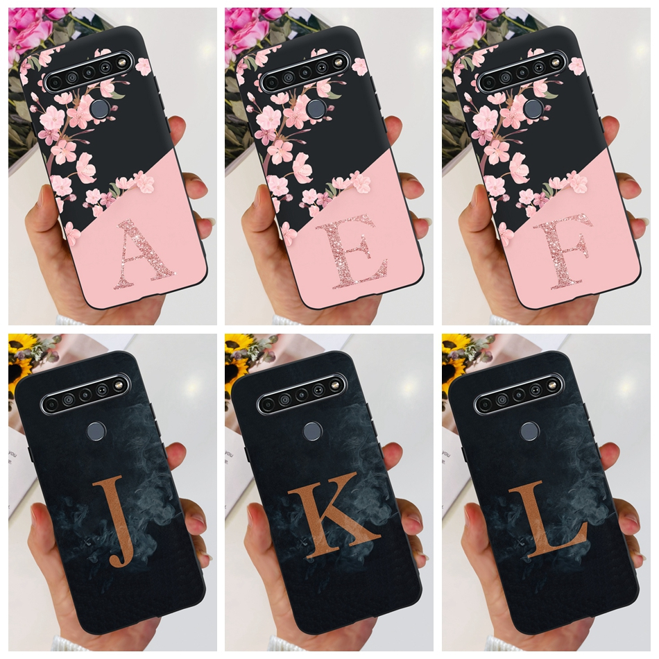 LG K41S K51S 2020 Fashion Flower Fog Carta Inicial Do Telefone K51S K41S 4G LM-K410 K510 Estojo De Silicone Macio TPU