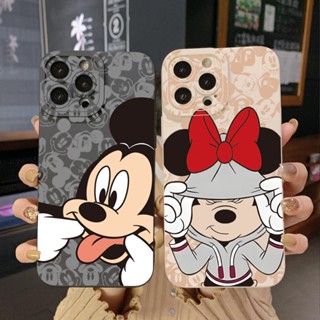 Para Xiaomi Redmi Nota 12 12S 4G Pro 5G 9S 9A 12C Capa De Proteção Len Cheio Mickey Minnie Square Edge