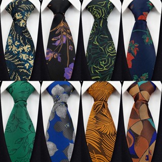 Moda 8CM 3.15 " Gravatas Floral Clássica Vestido Clássico Gravata Corbatas Jacquard Jac