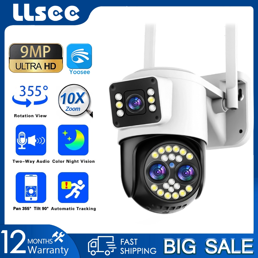 LLSEE Yoosee 6K 12MP CCTV Sem Fio Câmera WIFI Para Uso Externo PTZ Color Night Vision Rastreamento De Chamadas Bidirecionais Móveis