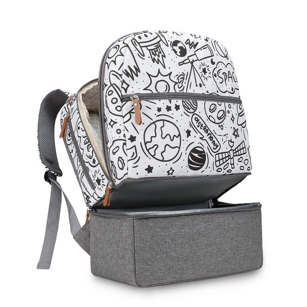 Saco De Isolamento Térmica De Mochila Duplo Deck Para Almoço Fraldas Bebê 22L