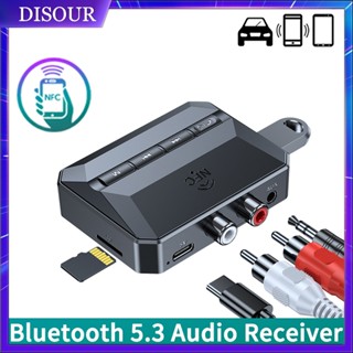 NFC Bluetooth 5.3 Receptor De Áudio R/L RCA 3.5mm AUX USB Stereo Lossless Music Adaptador Sem Fio Suporta Reprodução De Cartão U Disco/TF Amplificador De Alto-Falante Para Carro