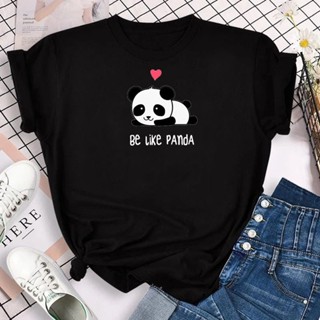 O Novo top Feminino Da Moda Ser Como Panda Estampa Manga Curta Linda Camiseta Feminina De Primavera/Verão Roupas Femininas Presente Do Dia Dos Namorados lover