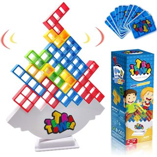 Jogo da Torre Tetra Jogo da Torre Tetris Colorido Jogo da Torre de Equilíbrio Bloco de Montagem de Brinquedos Educativos Infantis