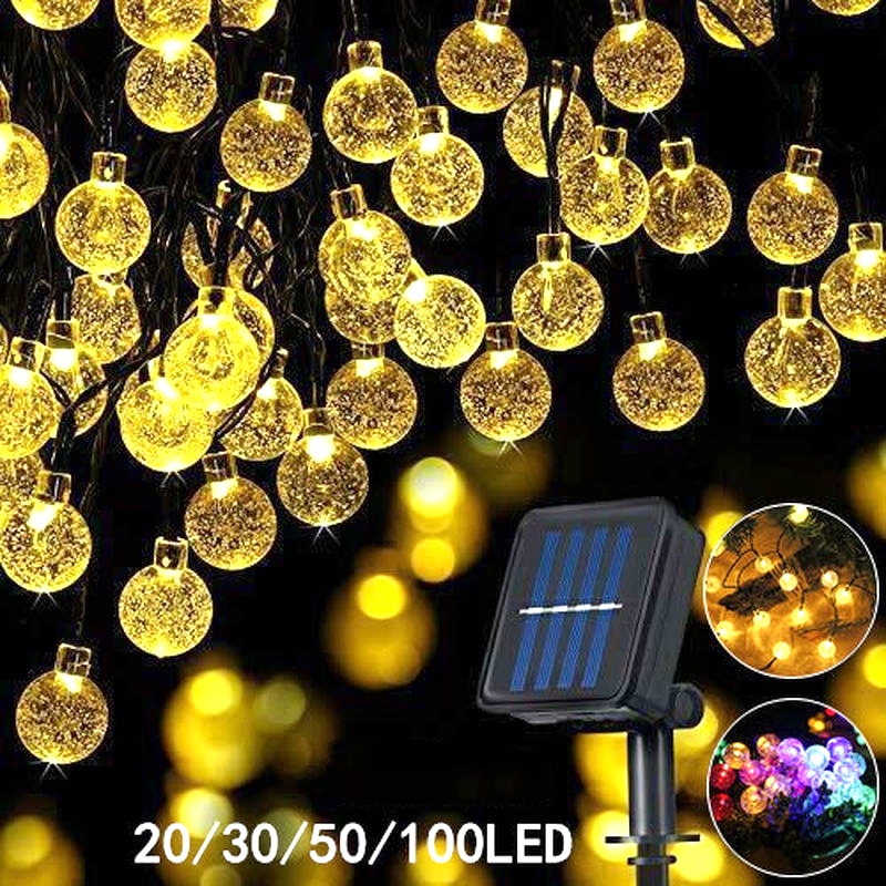 Bola De Cristal Solar À Prova D'água Natal Jardim Lâmpada Power LED Luzes De Fada D '