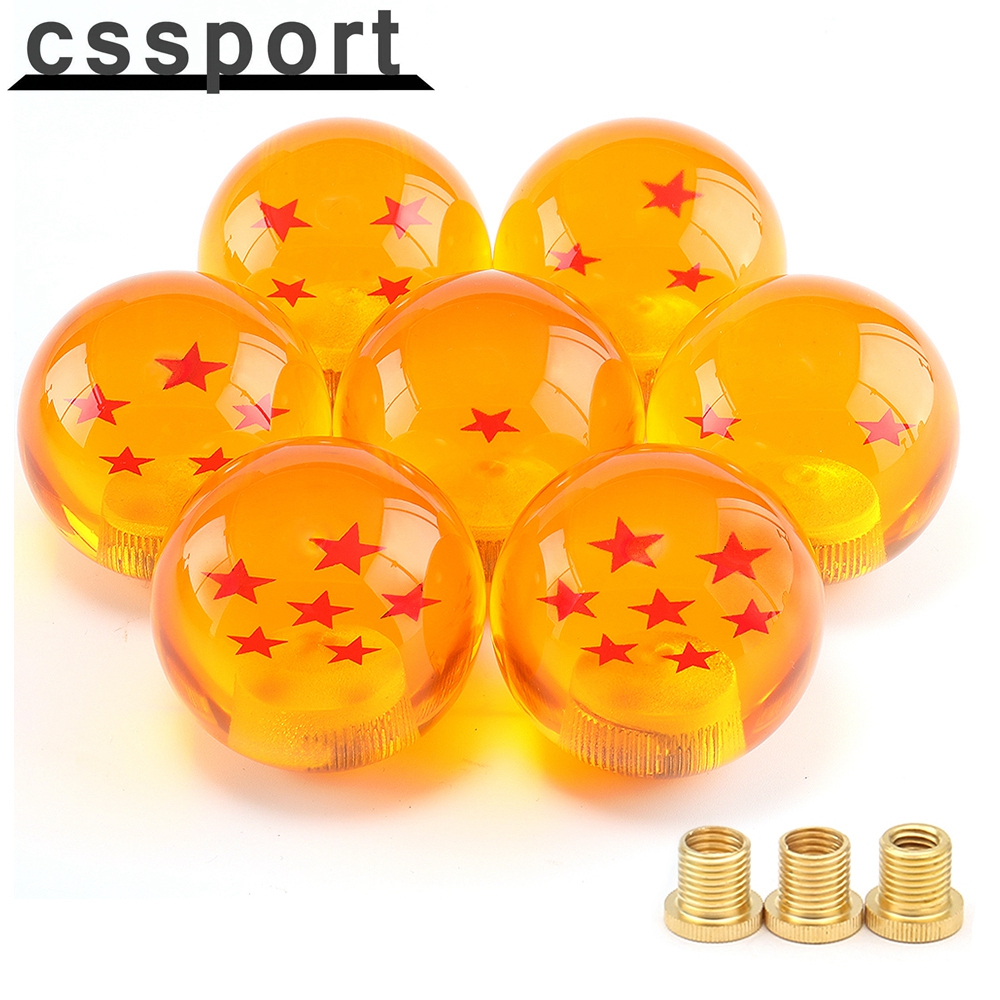 Botão De Mudança De Marcha Universal De 54mm Acrílico Crystal Car Star Ball Gear Shift Knob Com Porca De Rosca Laranja