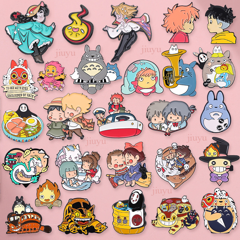 Hayao Miyazaki Anime Pin Totoro Emblema Bonito Broche Lapela Filme Dos Desenhos Animados Jóias Acessórios Presente Para em Oferta na Shopee