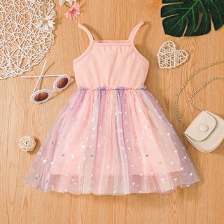 Vestido De Bebê Menina Crianças 1-6 anos Moda Verão Sem Mangas Suspensório Vestidos De Princesa Infantil