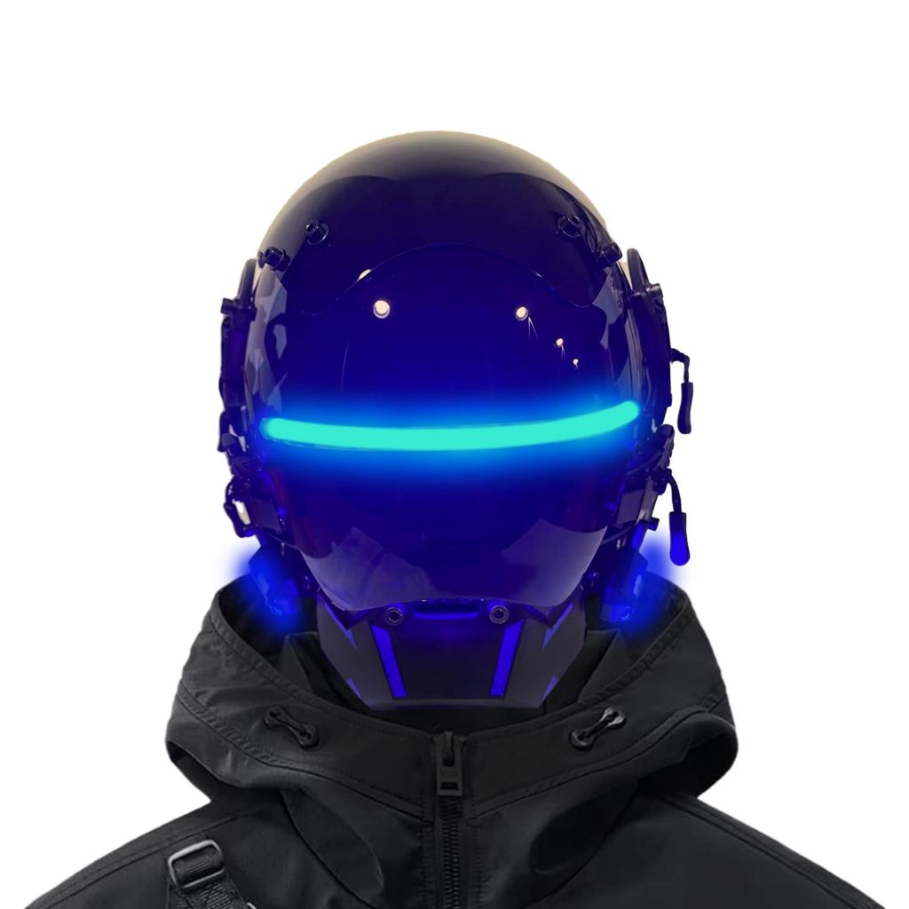 Máscara Cyberpunk Para Adultos , Cosplay De Halloween , Presente De Festa , Iluminação LED