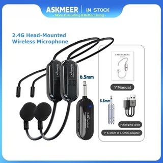 Microfone De Cabeça Sem Fio 2.4G/Mão 2 Em 1 Alcance De 160 Pés Microfones Para Ensino Do Sistema PA Amplificador em Oferta na Shopee