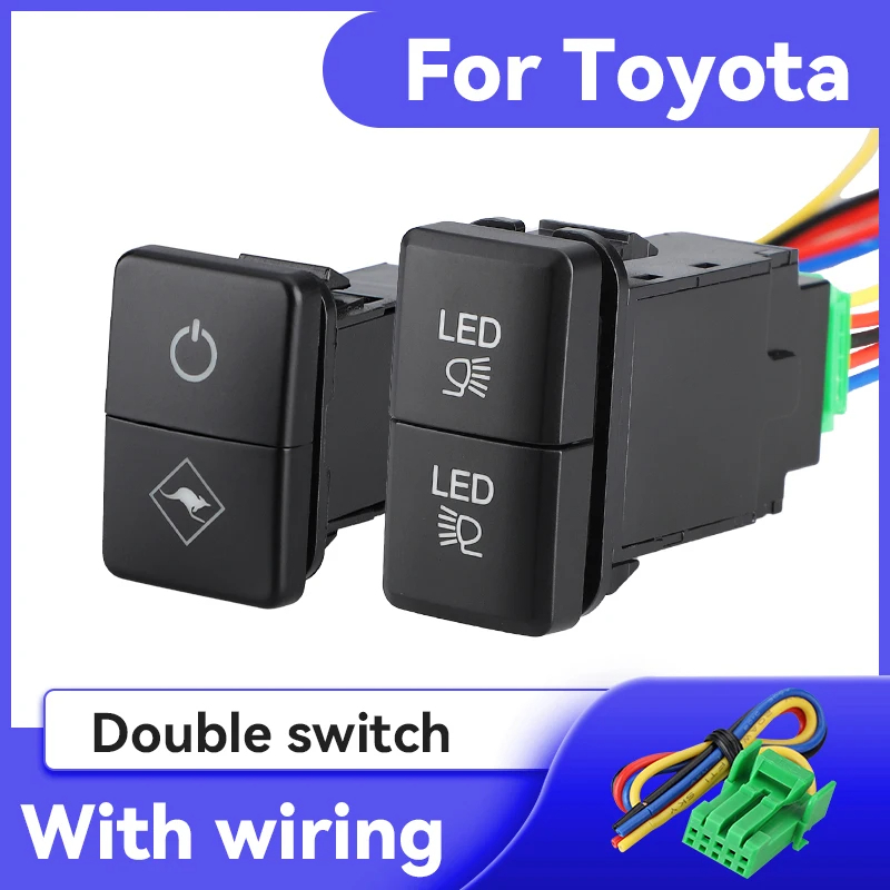 Interruptor De Luz De Nevoeiro De Botão Duplo Ligar E Desligar Com Modificação Interior De Fio Para Toyota FJ/Land Cruiser Prado 4Runner Tacoma Cam em Oferta na Shopee