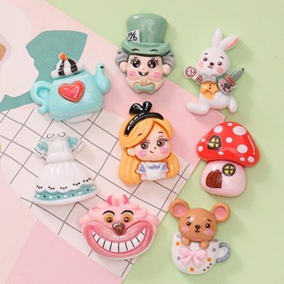 10 Peças Nova Marca de Resina Fofa de Cartoon Girl, Coelho, Rato de Chávena de Chá, Cogumelo Flat Back Scrapbook Bijuteria Acessórios de Decoração Artesanal