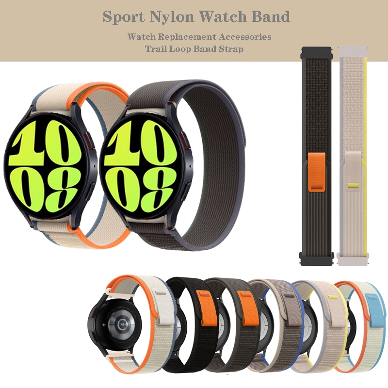 Bracelete De Nylon De 20mm Para Relógio Samsung Galaxy Watch 4 5 6 40mm 44mm Watch5 Pro/Watch4 Classic 42mm 46mm