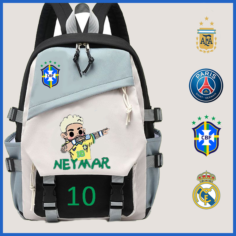 Messi C Ronaldo  neymar  Mochila 42 * 30 cm Escolar 13cm À Prova D'água Futebol Star Para Estudantes Esportiva