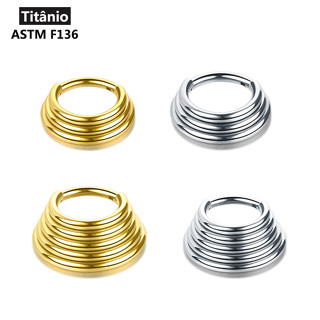 SWANJO Titânio Dobradiçado Segmento Hoop Anéis com Triple Layered Hoops Nariz Septo Piercing Cartilagem Brincos Jóias