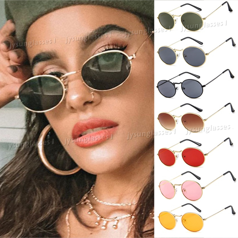 Óculos Redondos E Pequenos Vintage Óculos De Sol Feminos Retro Ovais E Metais em Oferta na Shopee